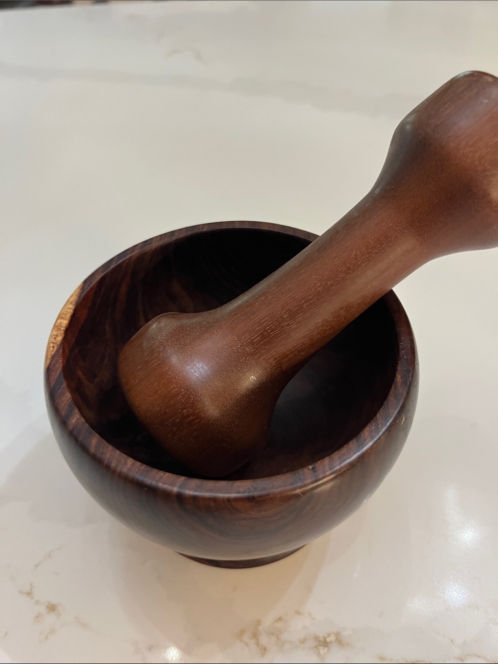 Handcrafted Wooden Mortar and Pestle - Rich Brown Guatemala